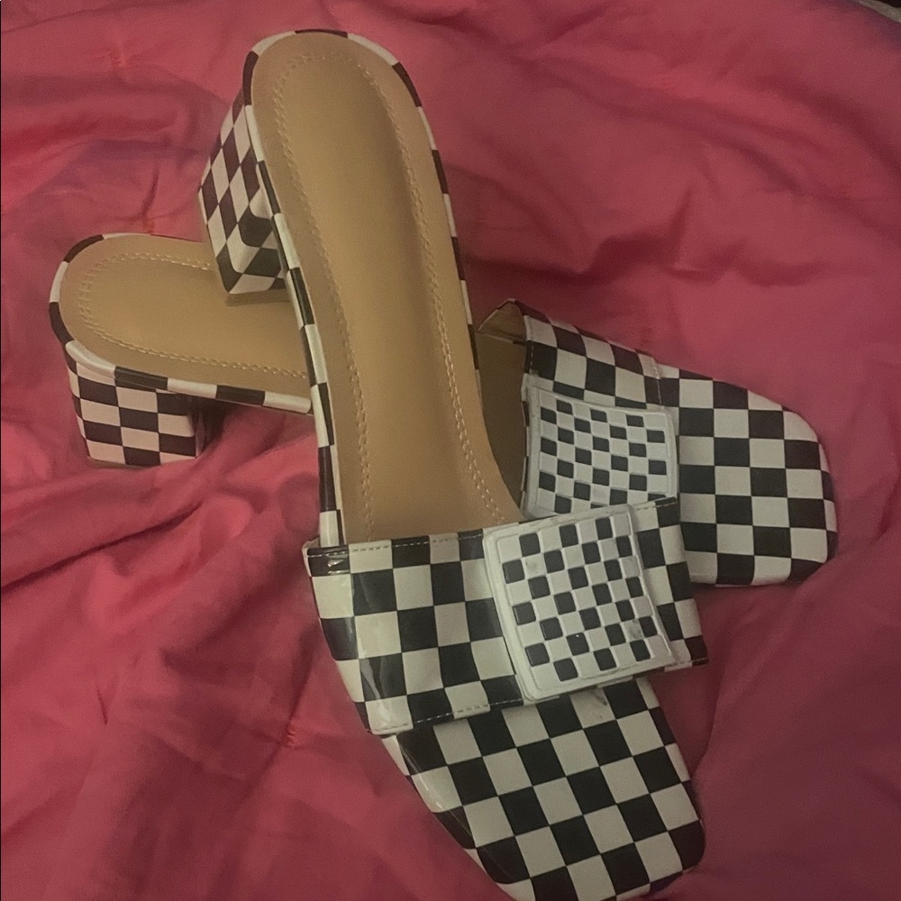 Checkered Slide Sandals